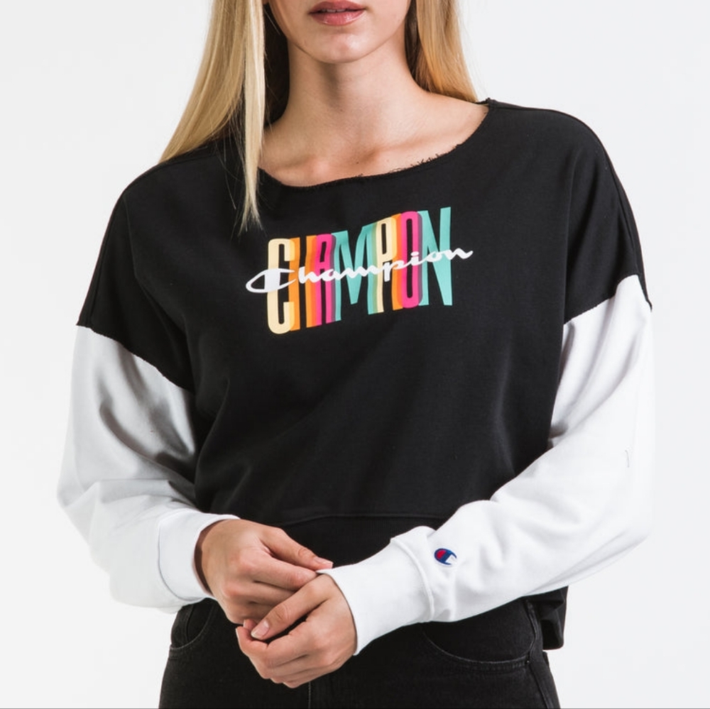 2 for $10 Champion Black Sweatshirt w/Colorful Logo XL